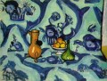 青いテーブルクロスのある静物抽象フォービズム アンリ・マティス